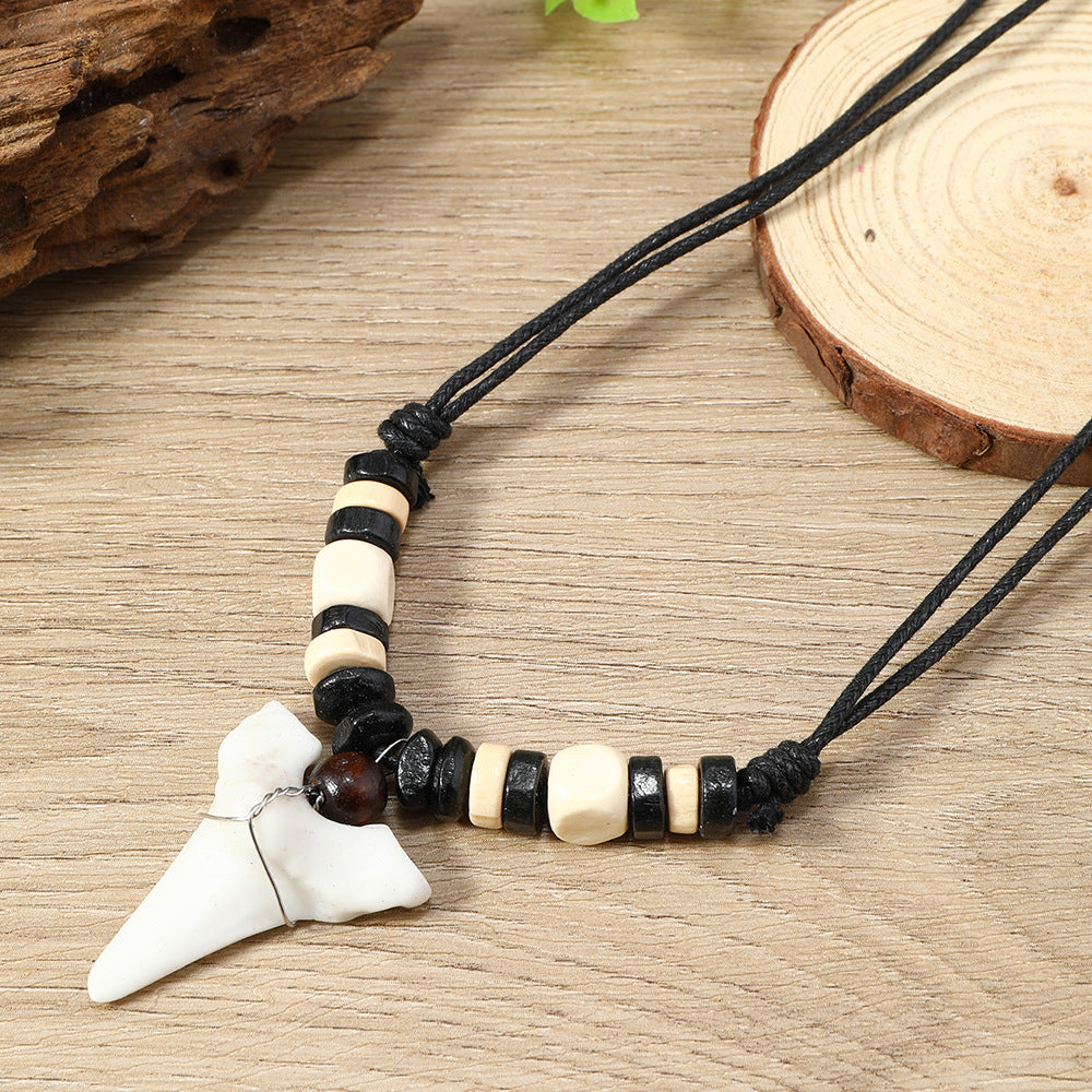 Shark tooth necklace bohemian handicraft jewelry